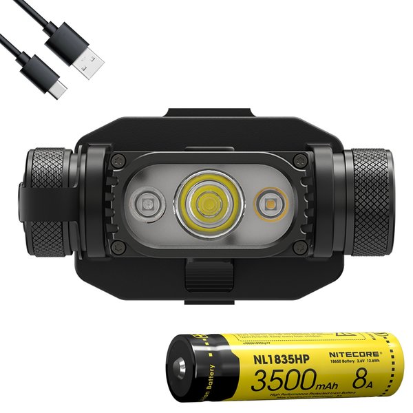 Nitecore 1750 Lumen NVG Mountable Rechargeable Headlamp with Red/High CRI Light HC65Mv2